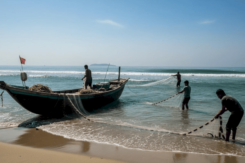 Bình minh trên biển Quỳnh cùng ngư dân